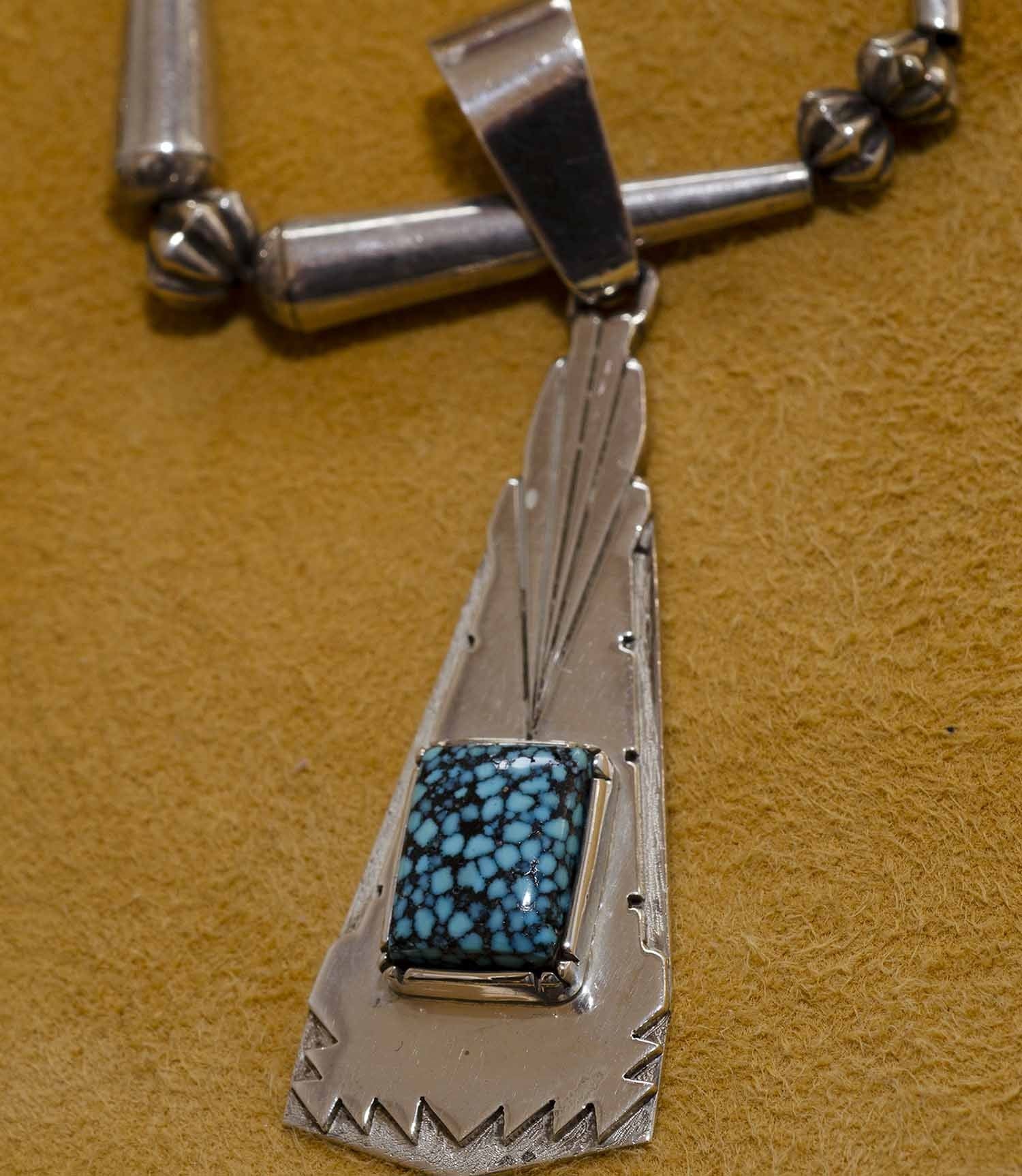 Leo Yazzie Kingman Turquoise Pendant
